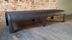 Vintage Industrial Riveted Steel Coffee Table