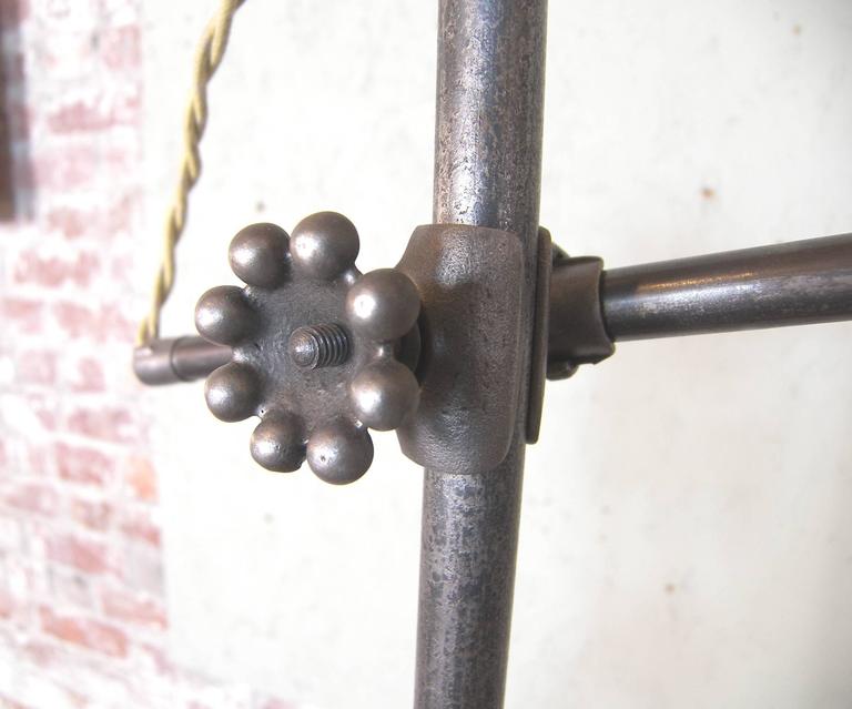 Industrial Milk Glass Floor Lamp At 1stdibs