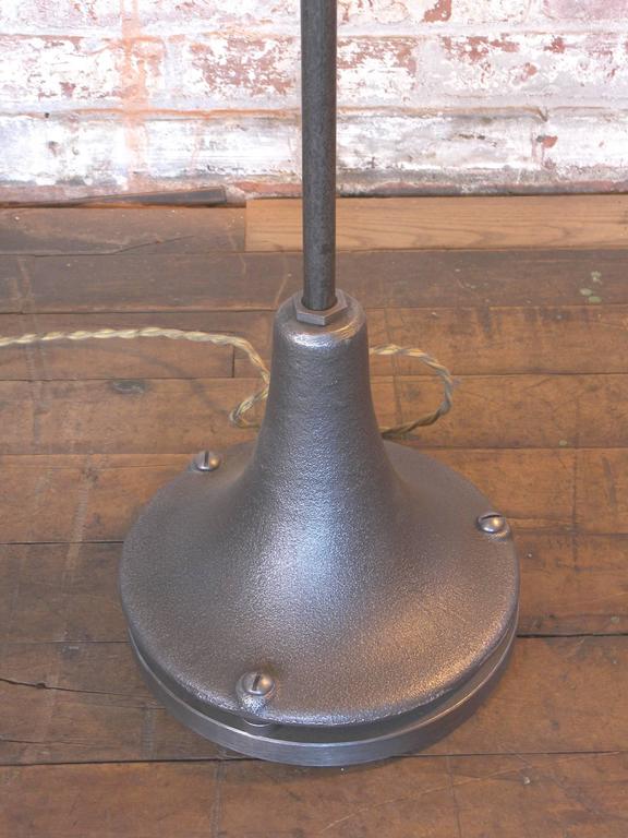 Industrial Milk Glass Floor Lamp At 1stdibs