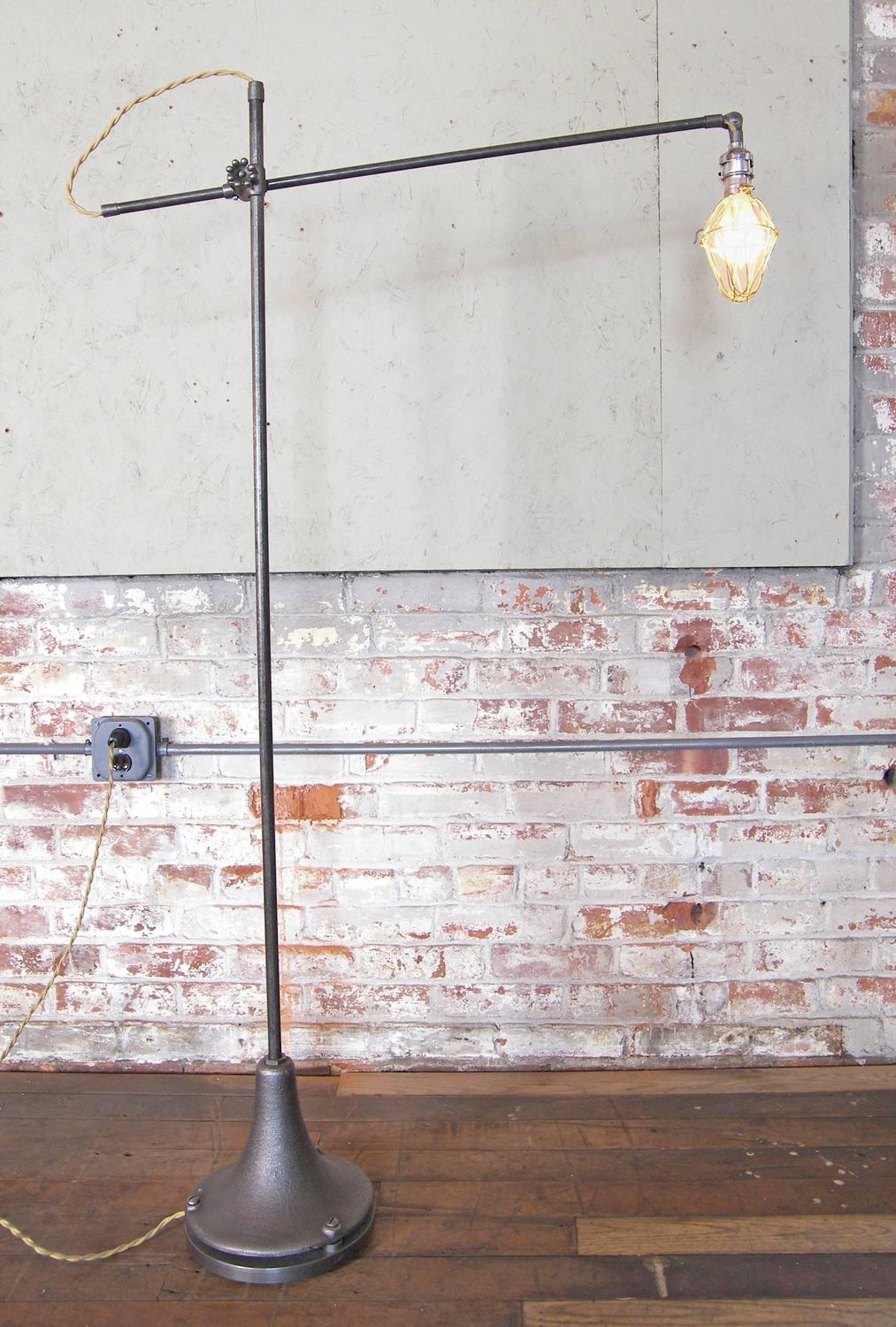 Caged Edison Bulb Reading Lamp/Vintage Industrial Cast ...