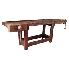 Antique Industrial Distressed Workbench