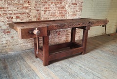 Antique Industrial Distressed Workbench