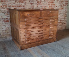 Antique Double Stack Wood Flat File