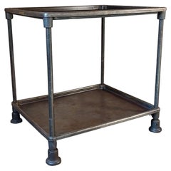 Antique Industrial Steel Side / End Table