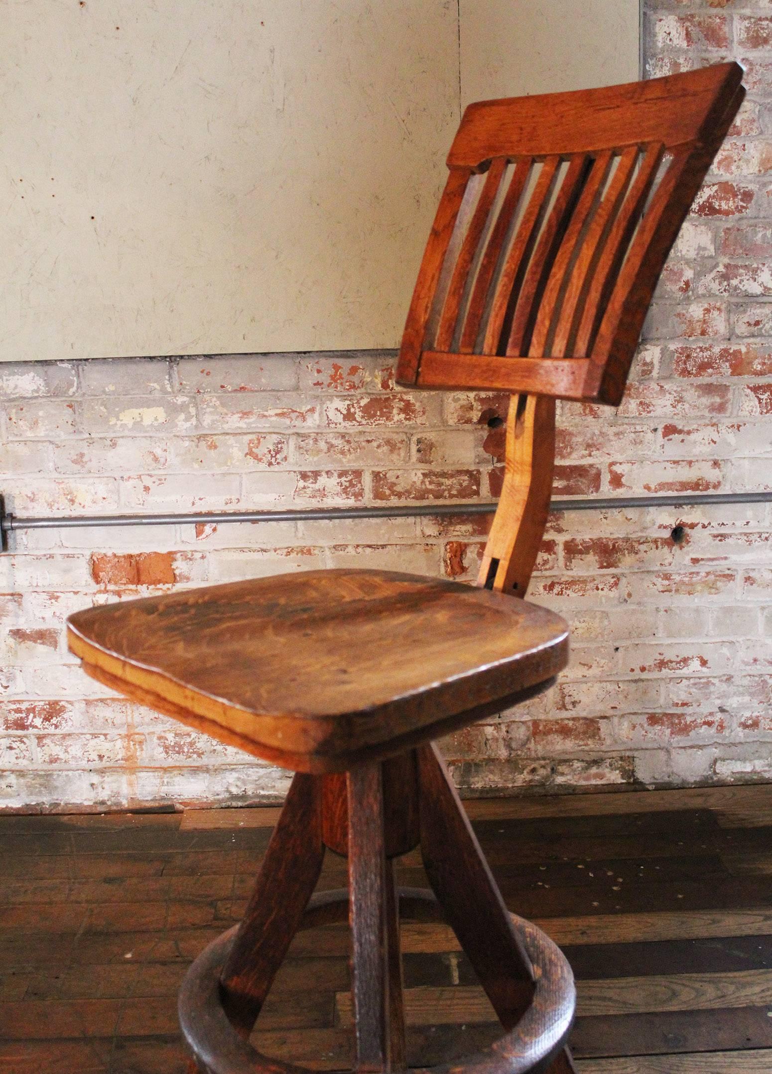 wooden drafting stool