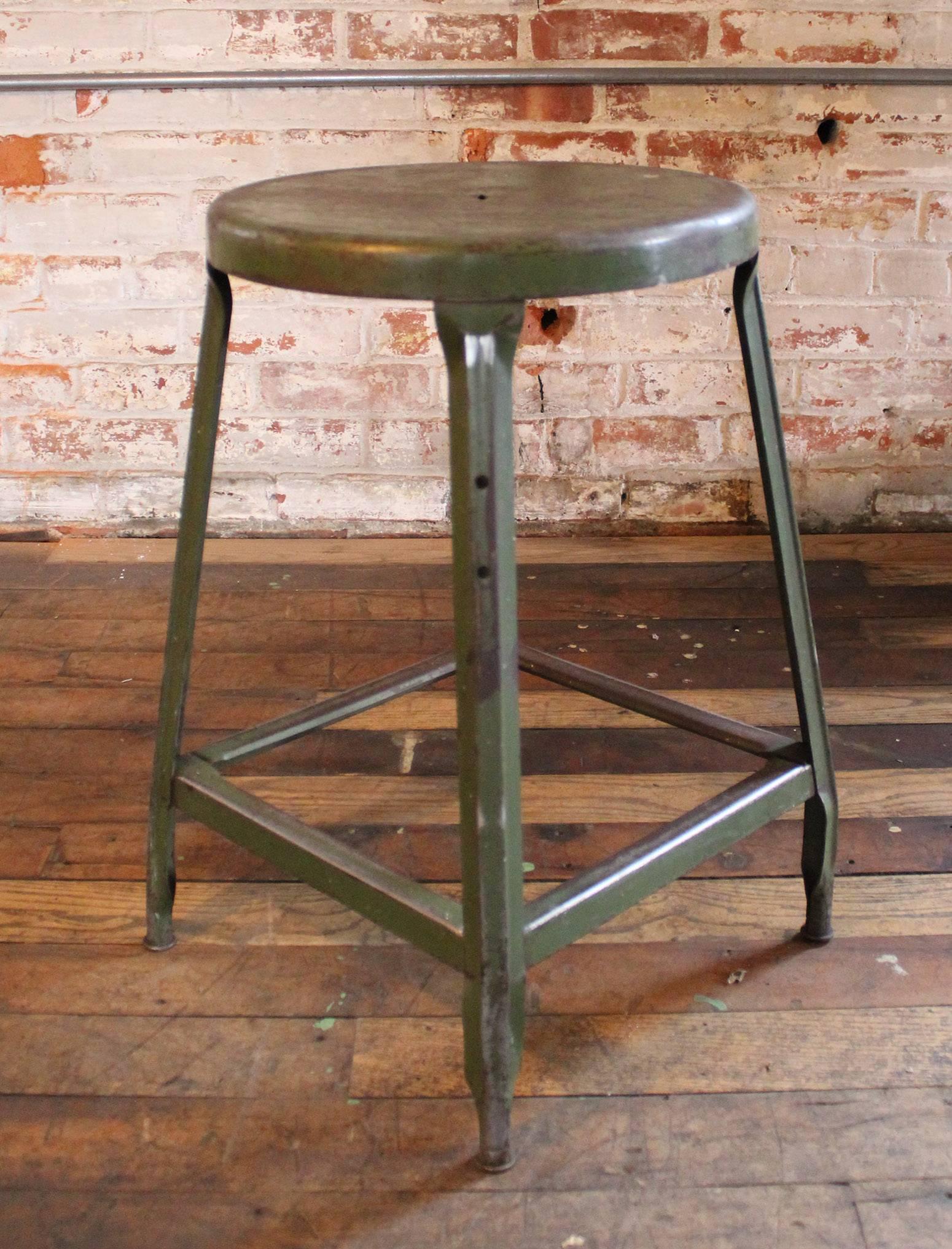Steampunk Vintage Industrial Metal Machine Age Factory Shop Backless Stool, Seat
