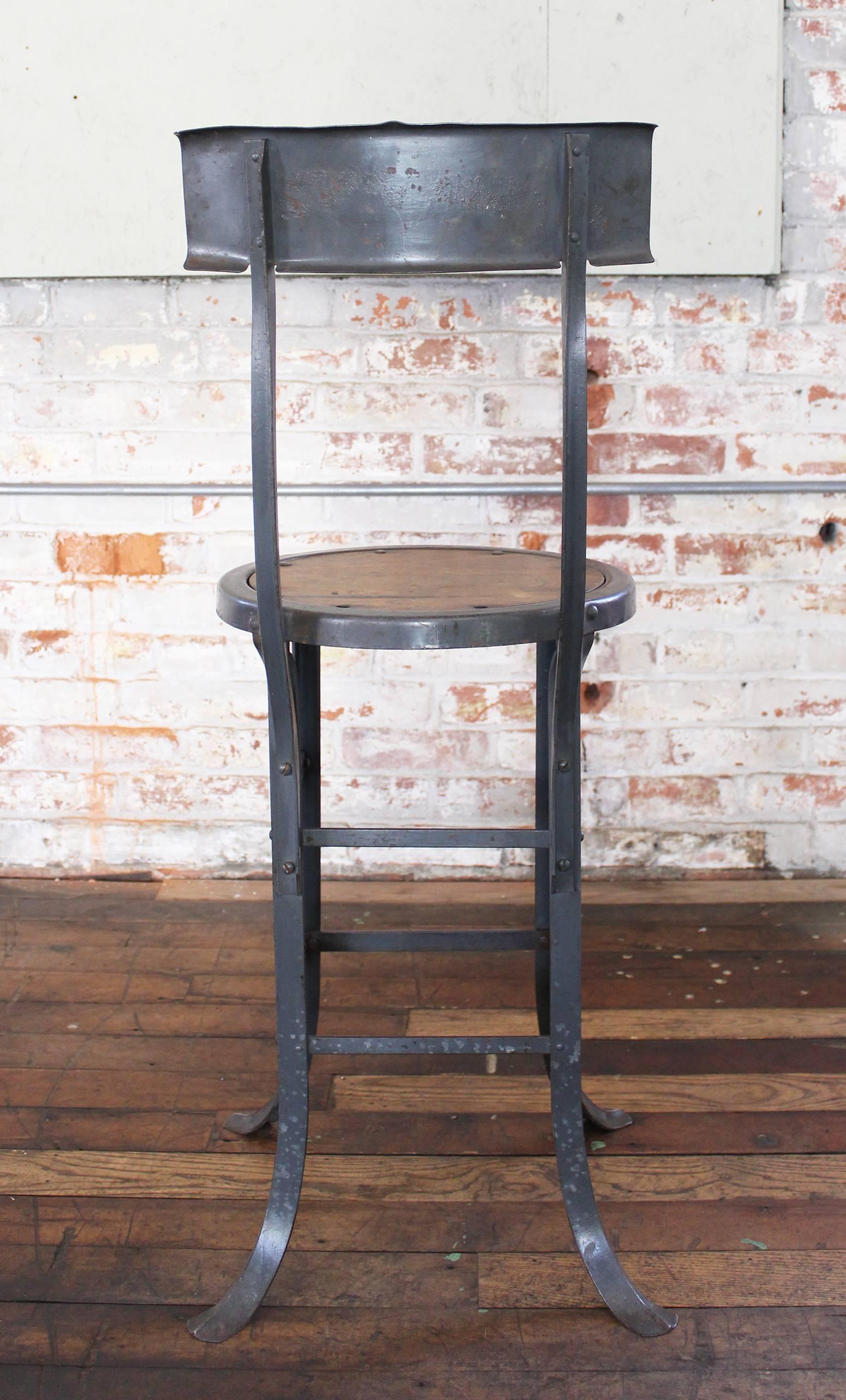 reclaimed wood and metal bar stools