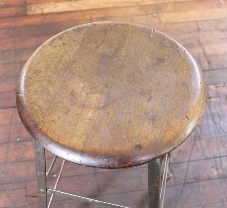 Rustic Bar Stool Backless Kitchen Wood and Metal Bar Stool at 1stDibs