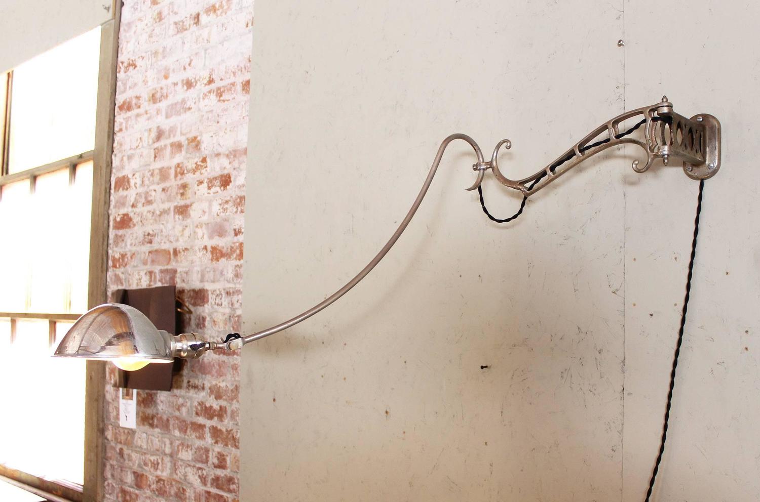 Faries Wall Lamp, Vintage Industrial Adjustable Reading Light For Sale at 1stdibs