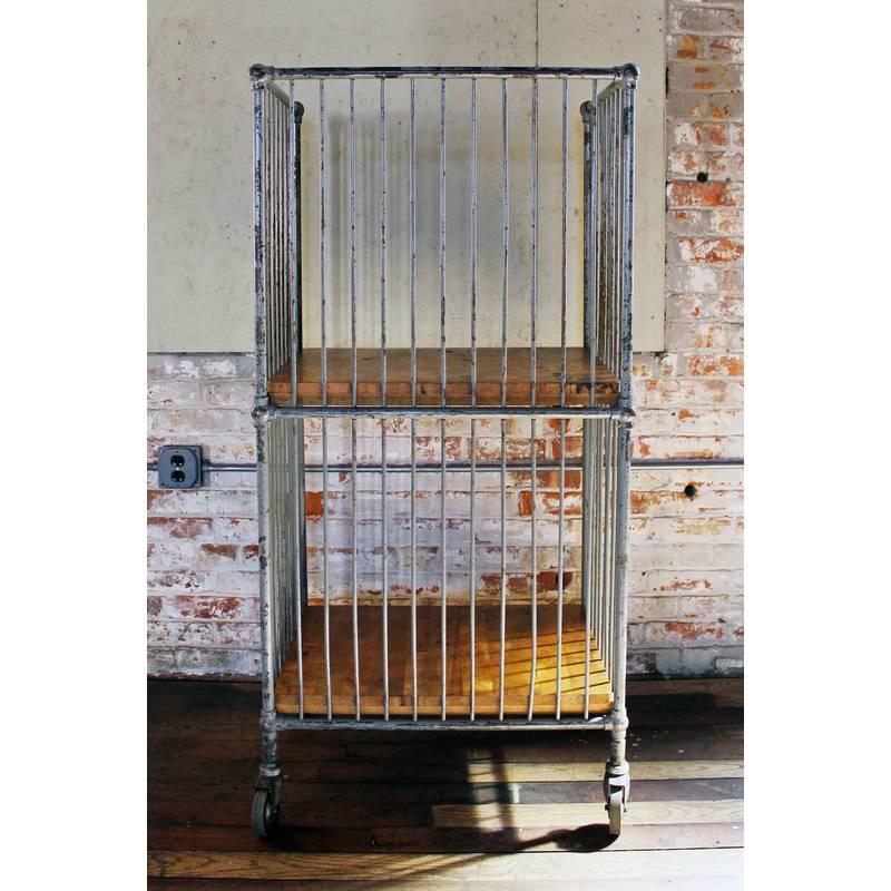 Industrial Caged Book Bindery Cart 