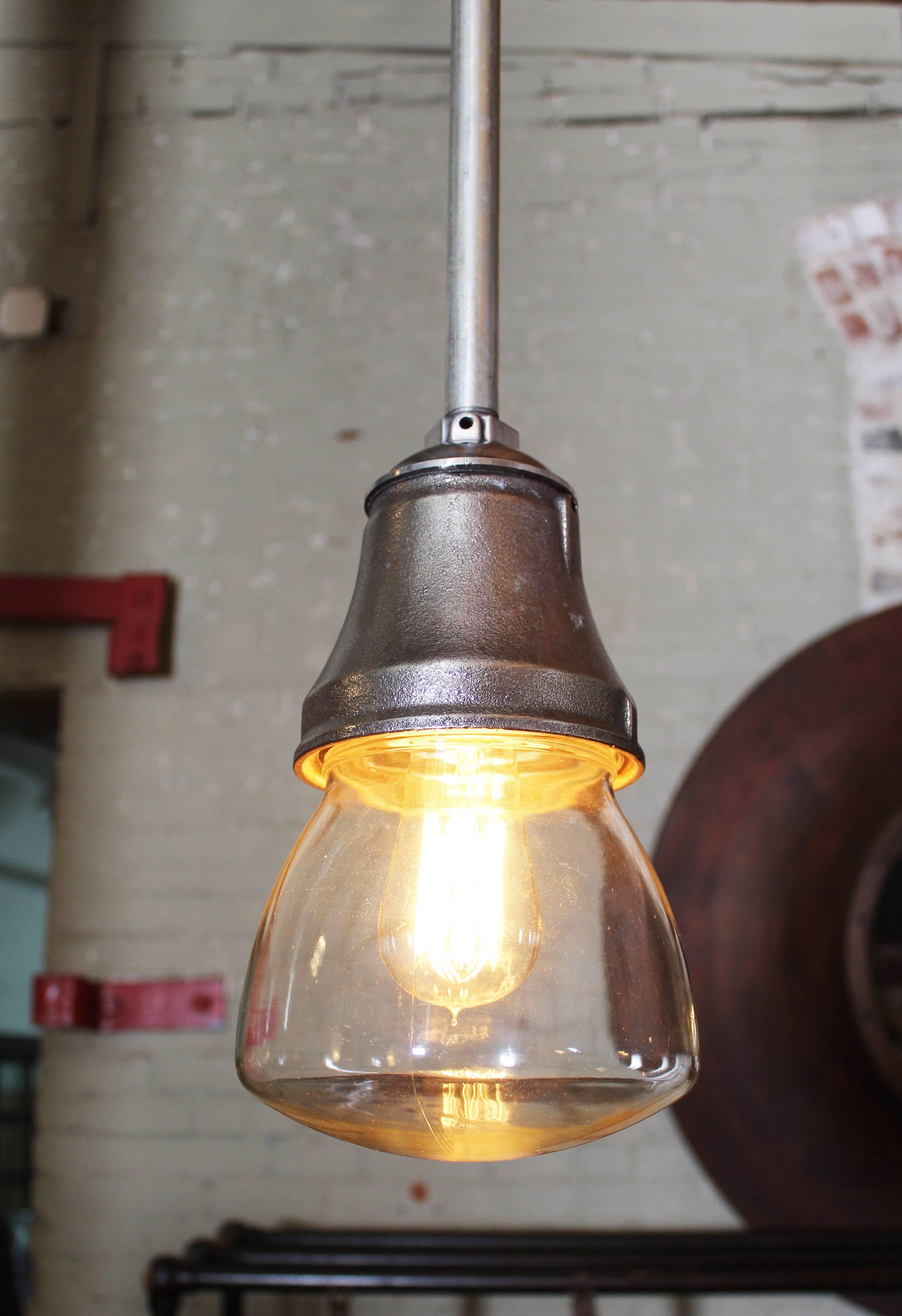 Steampunk Pendant Lamp Light Polished Aluminum Vintage Industrial Iron Glass Ceiling