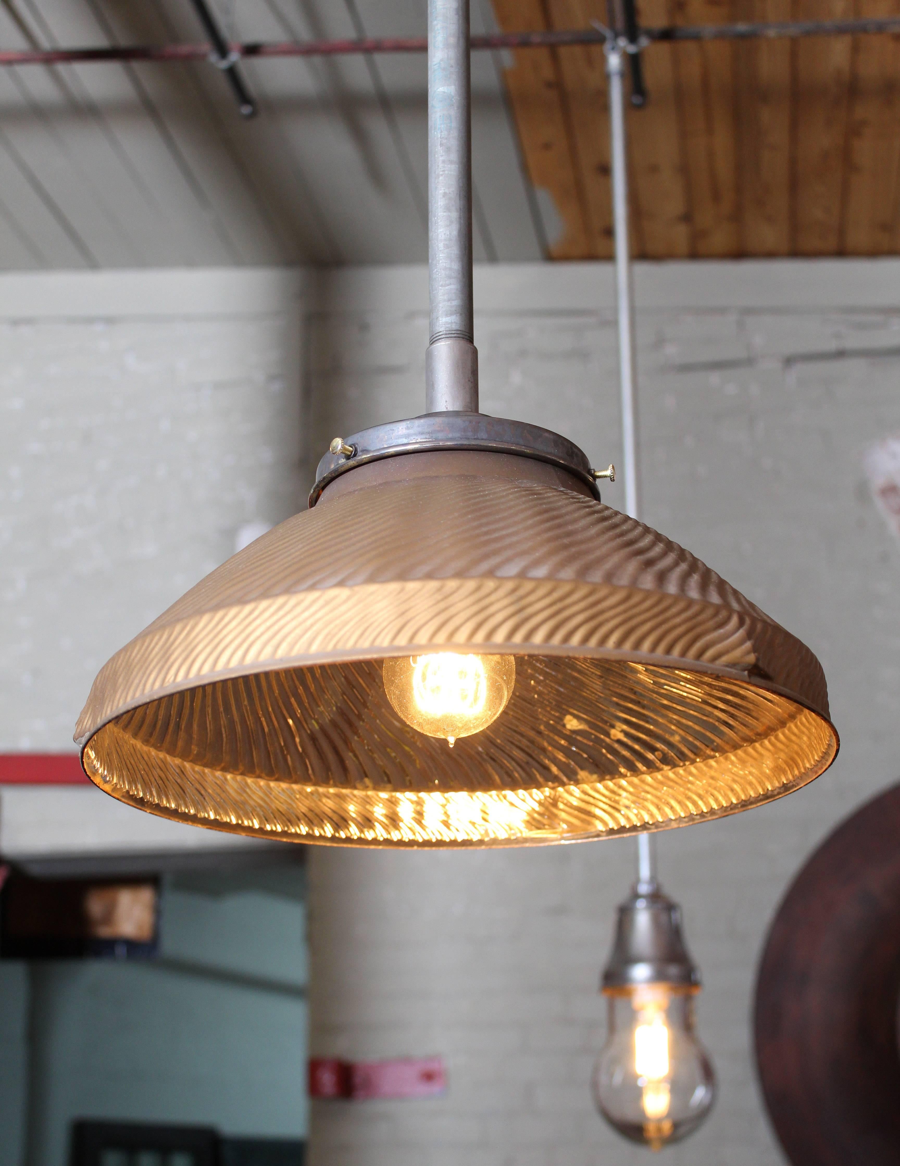 Mid-Century Modern Gold Mercury Glass Pendant Hanging Ceiling Light, Lamp Vintage Industrial 