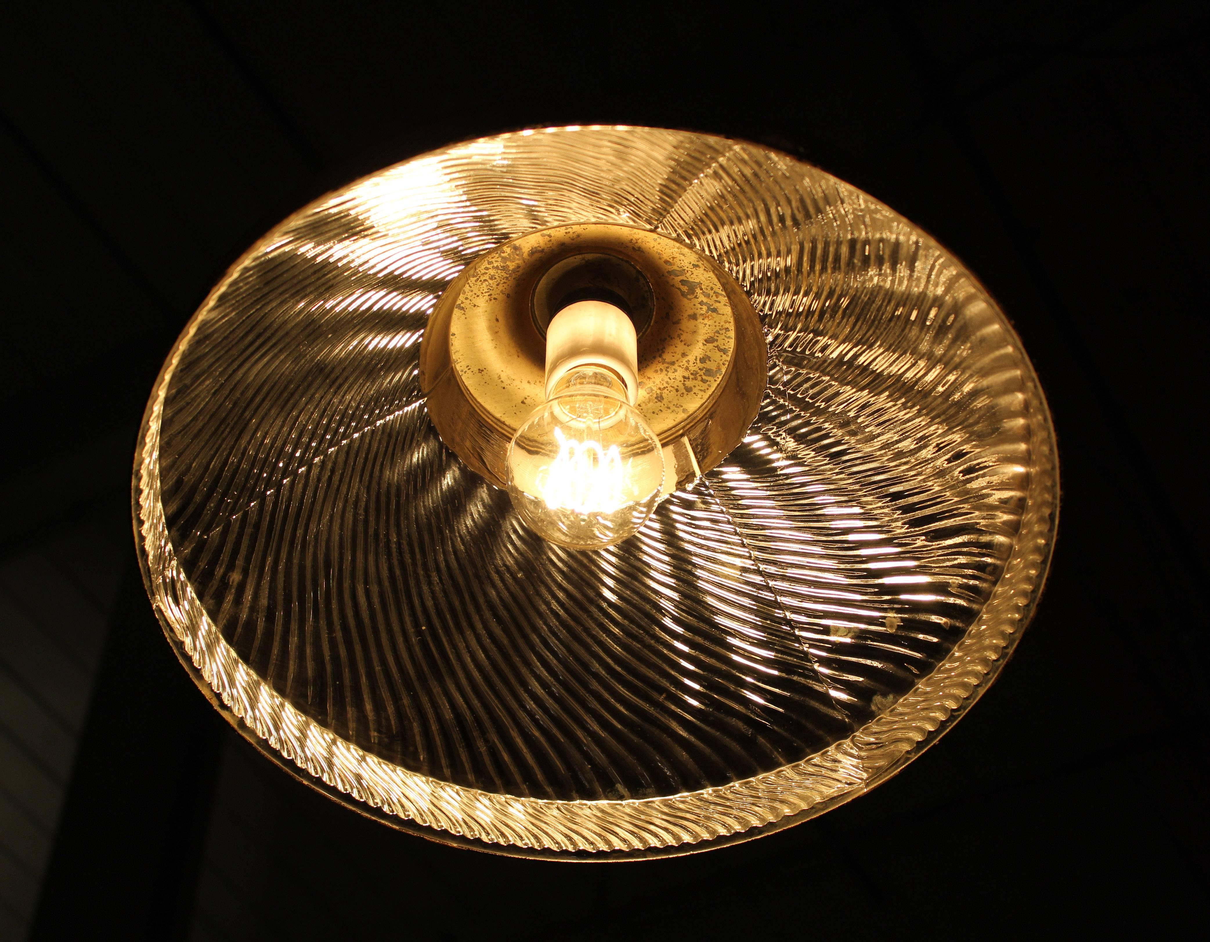 Gold Mercury Glass Pendant Hanging Ceiling Light, Lamp Vintage Industrial  In Good Condition In Oakville, CT