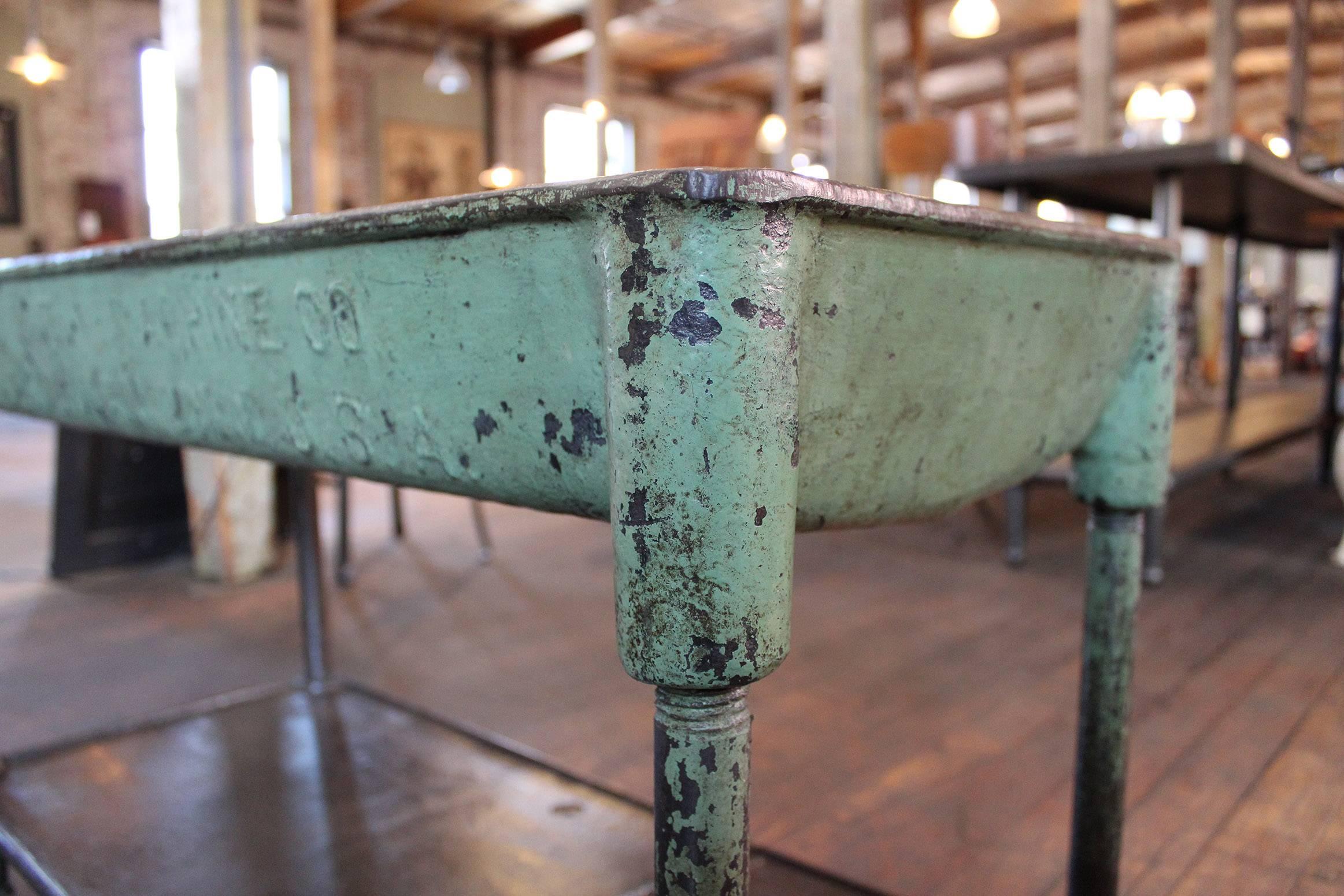 Machine Age Vintage Industrial Metal Cast Iron Machine Rolling Bar Cart, Table, Sink 