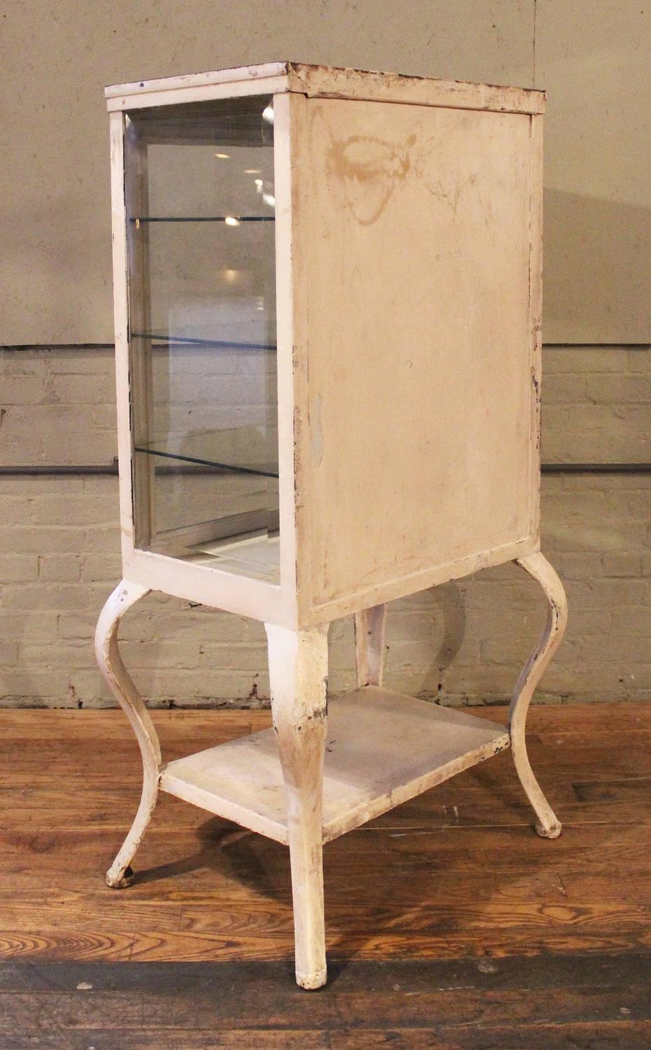 Antique Metal and Glass Apothecary, Medical Storage ...