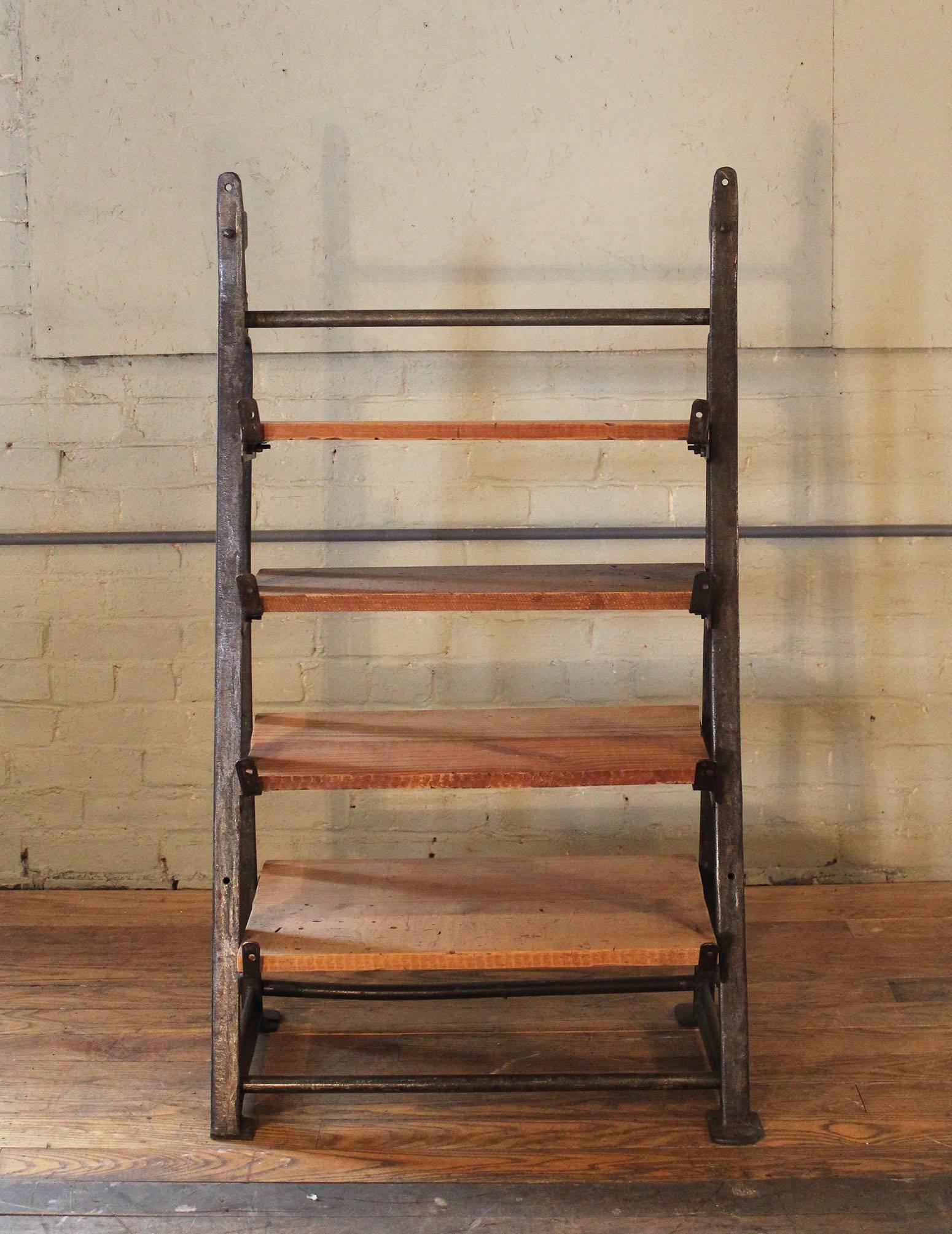 wood and iron shelves