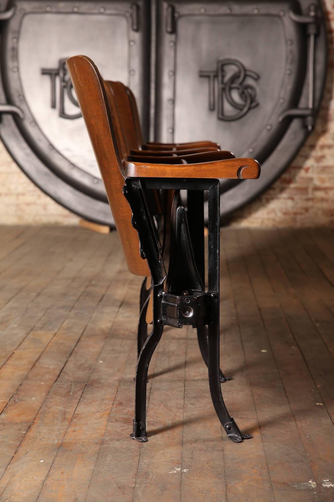 vintage wooden theater seats