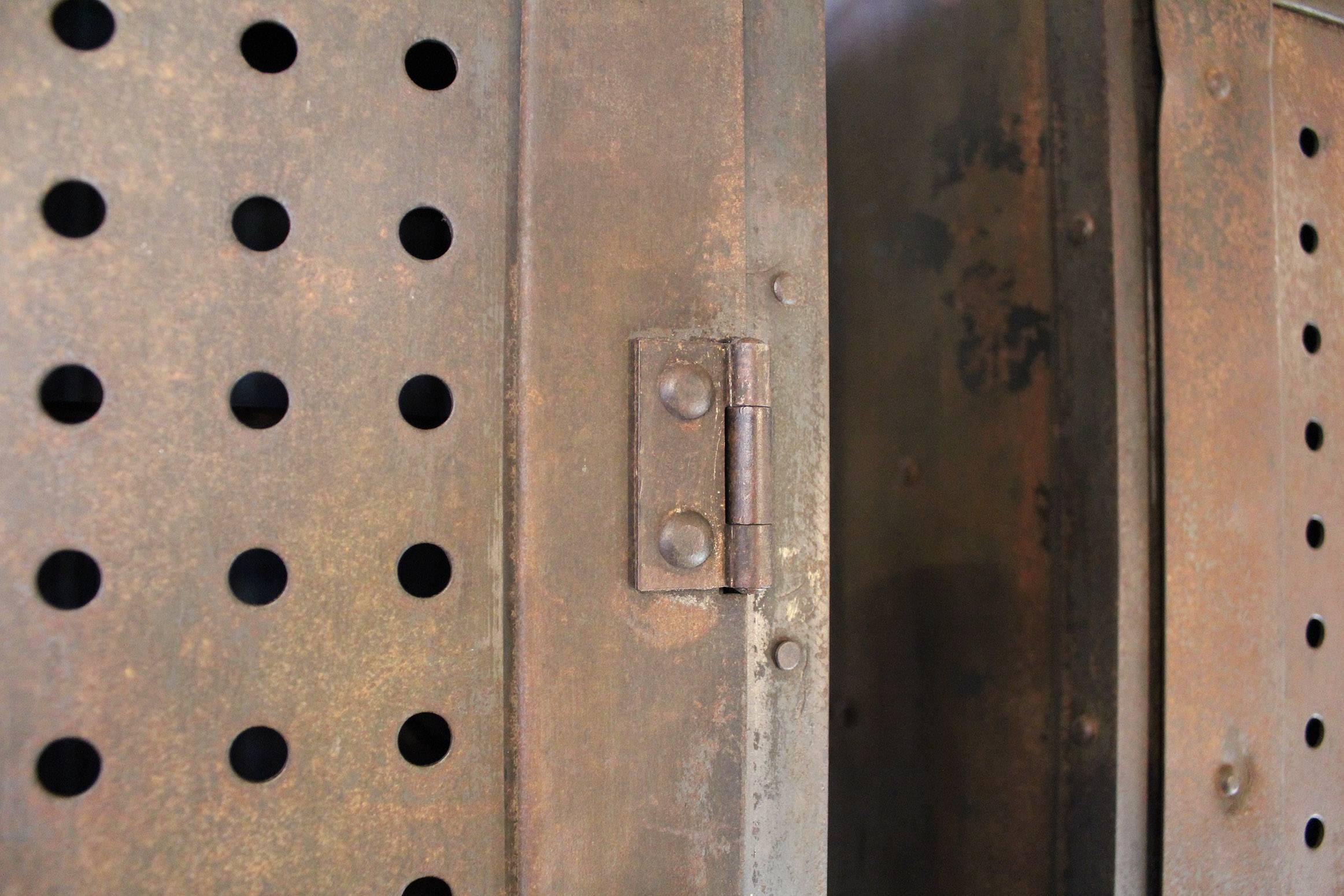 American Pair of Vintage Industrial Steel Gym Storage Lockers