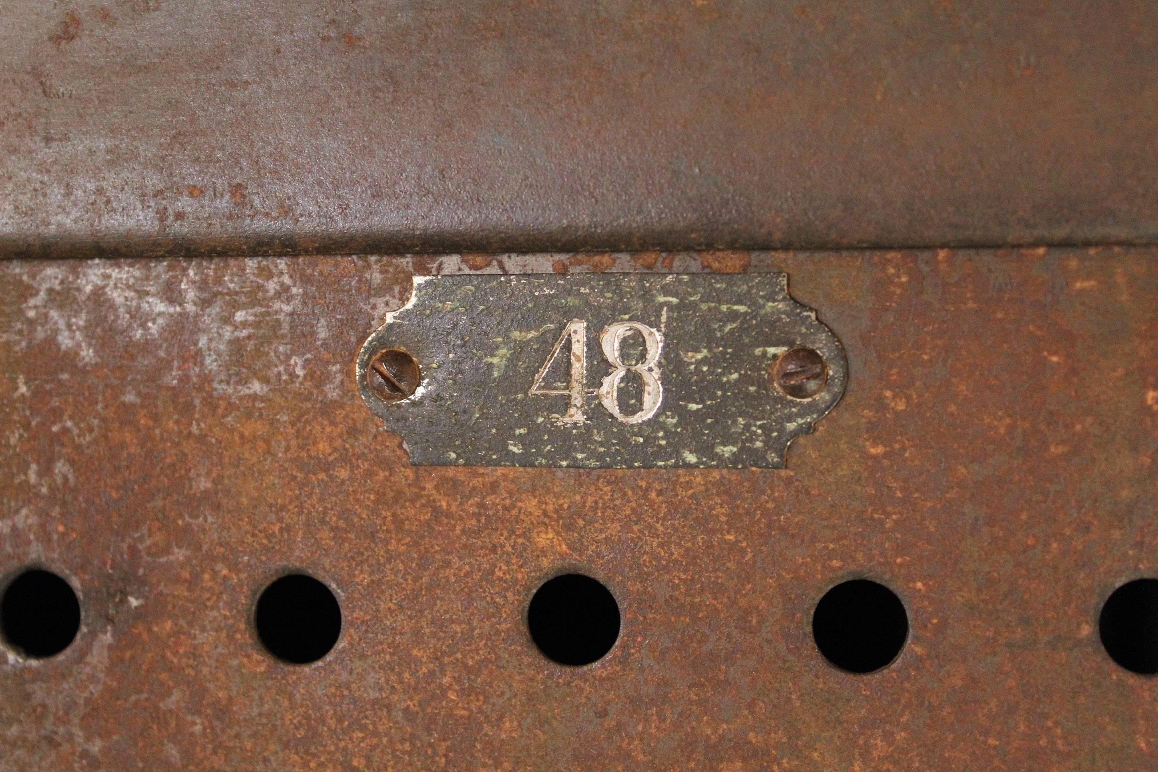 Metal Pair of Vintage Industrial Steel Gym Storage Lockers
