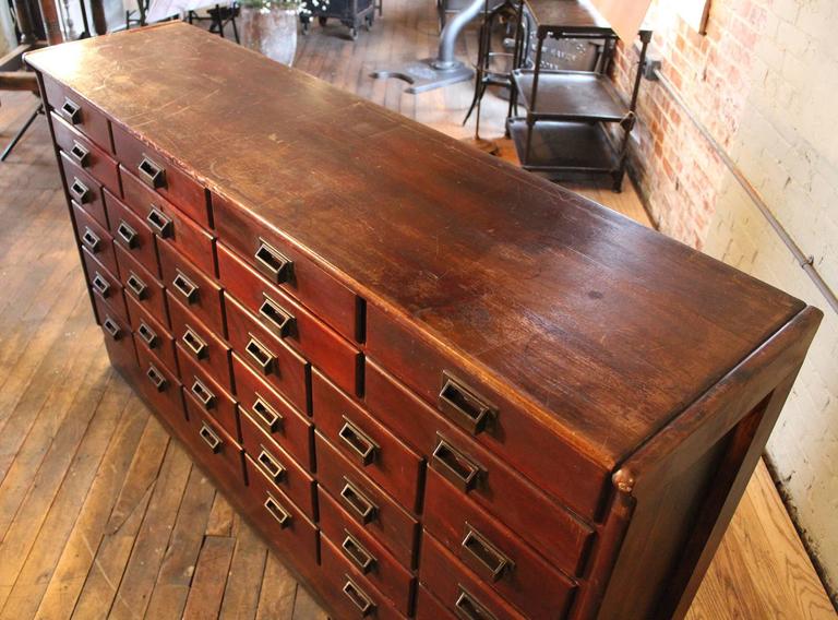 Apothecary Cabinet Vintage Industrial Wood Hardware Multi Drawer