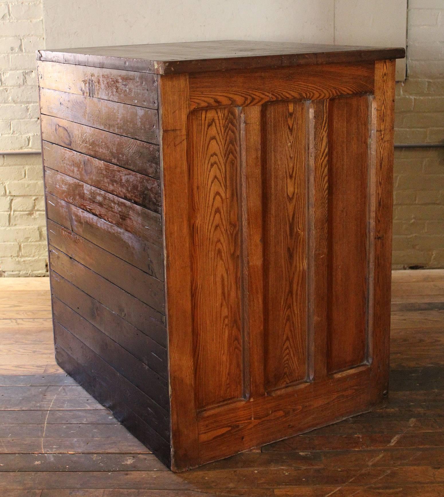 American Vintage Industrial Hamilton Wood Flat File Multi Drawer Storage Cabinet