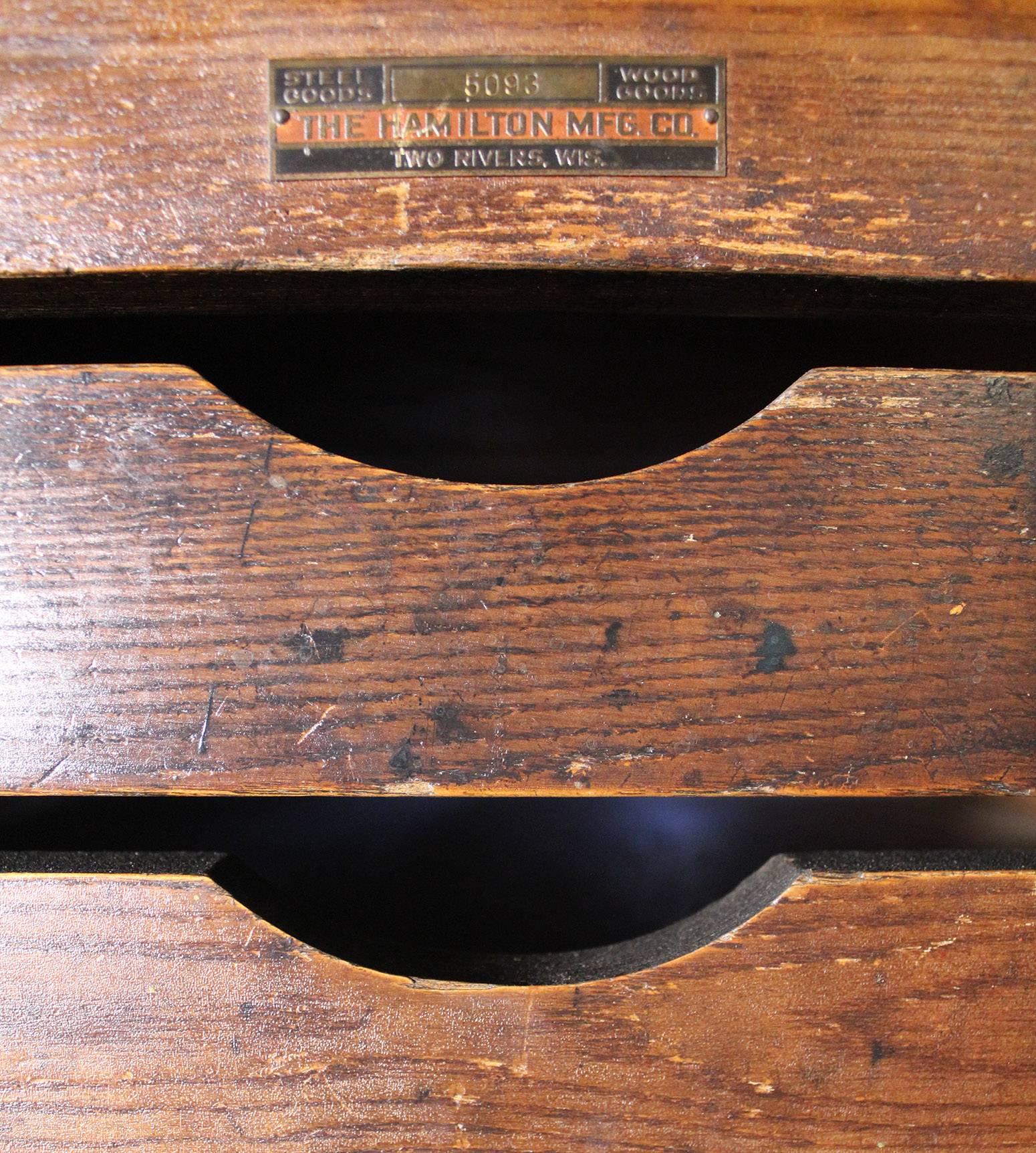 antique wood flat file cabinet