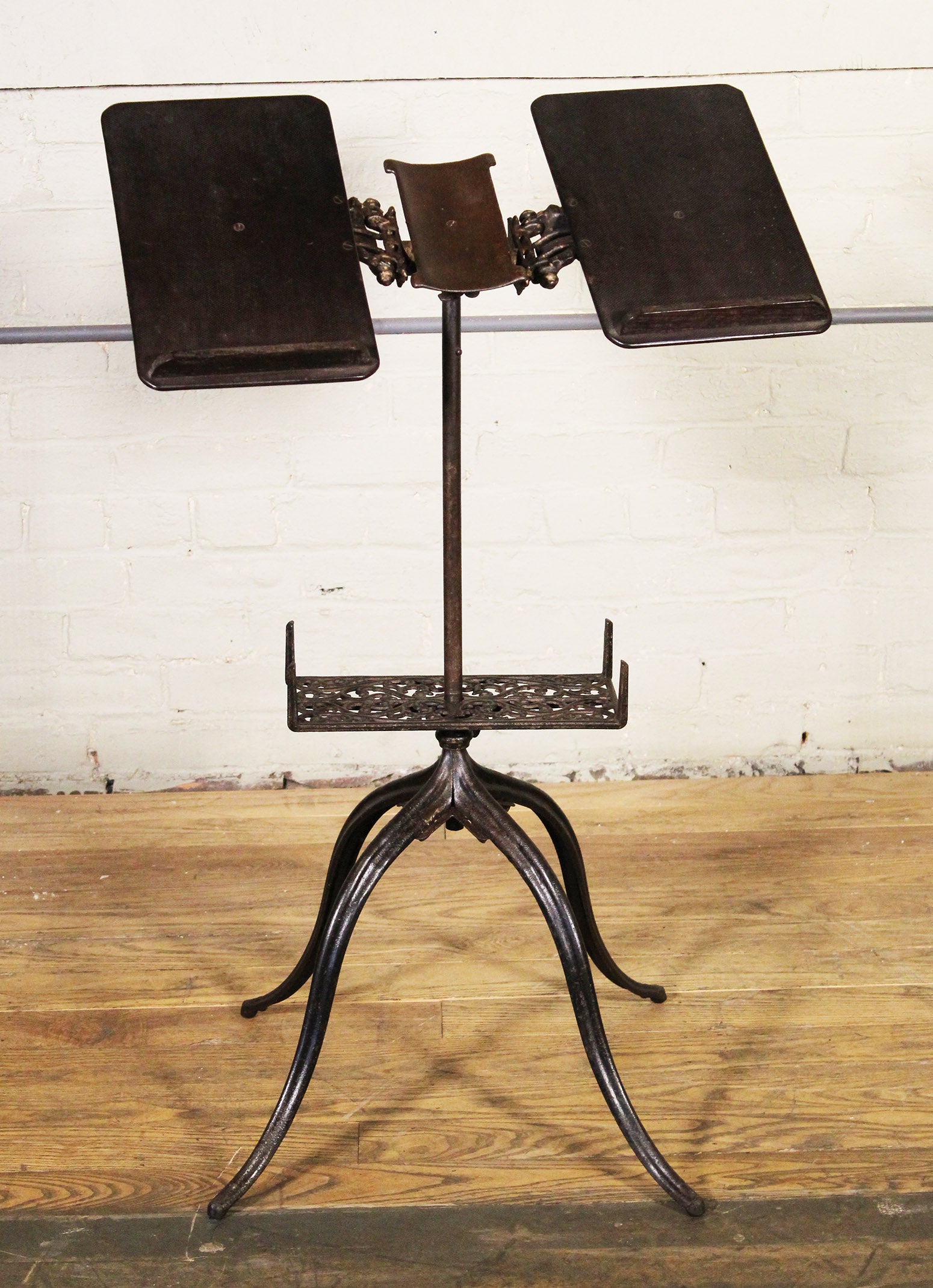 Book Stand Vintage Antique Ornate Cast Iron Adjustable Bible Dictionary Table For Sale At 1stdibs