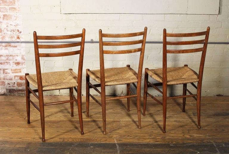 Set Of Six Mid Century Modern Wood Woven Cord Dining Side Chairs At 20th Century Set Of Six Mid Modern Wood Woven Cord Dining Side Chairs For