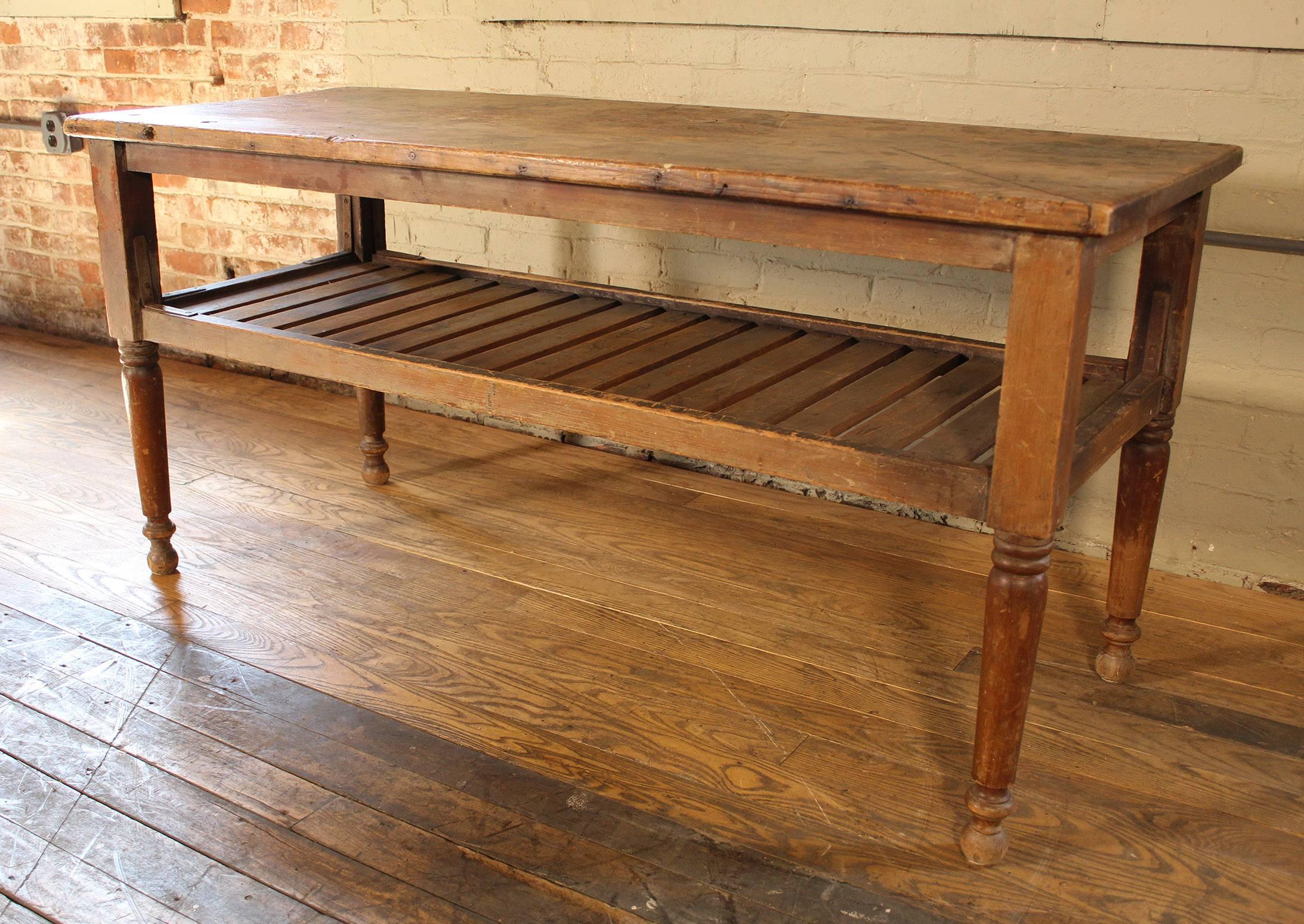 American Vintage Country Farm Console Table Rustic Retail Display Wooden