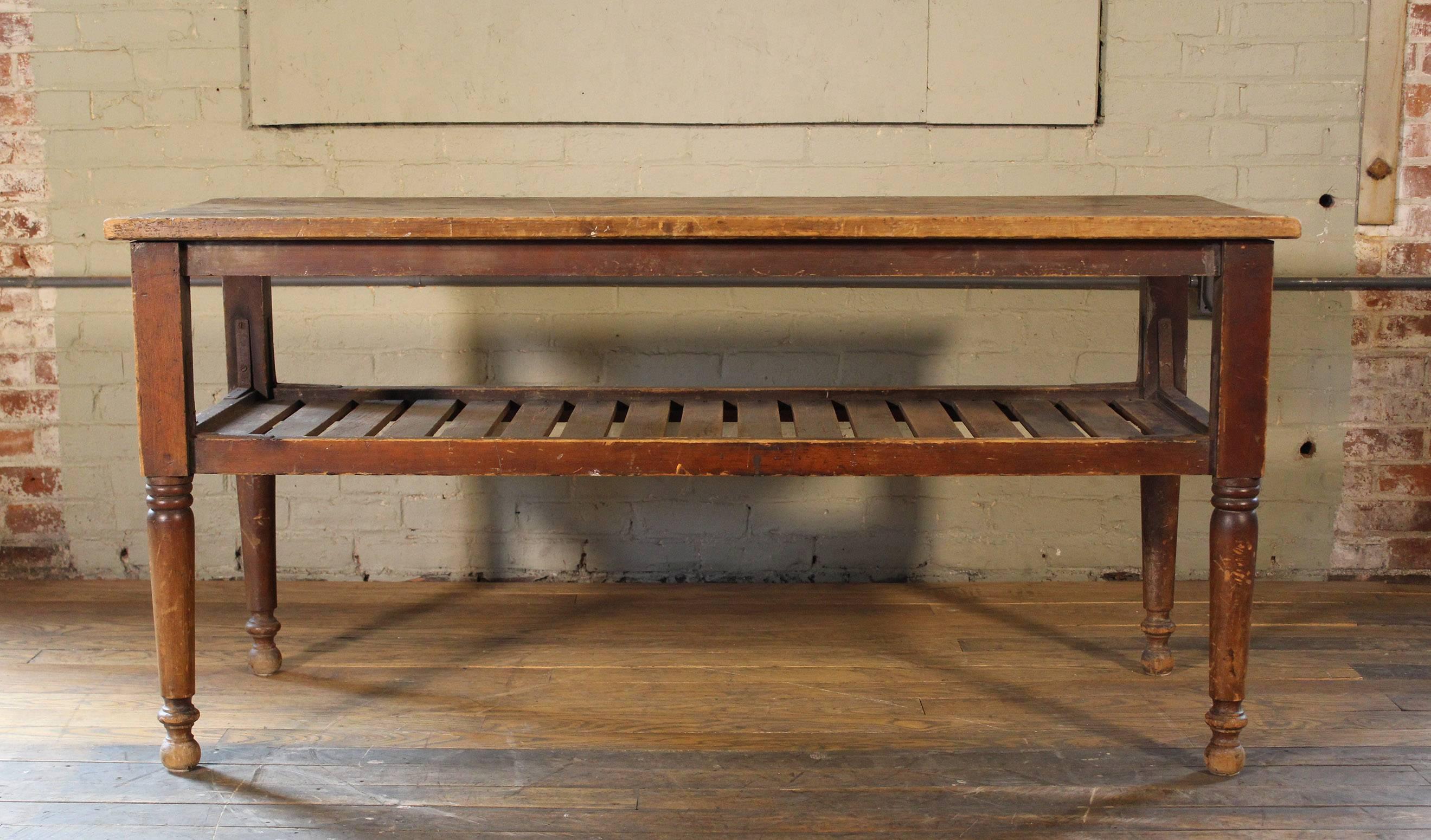 rustic retail display tables