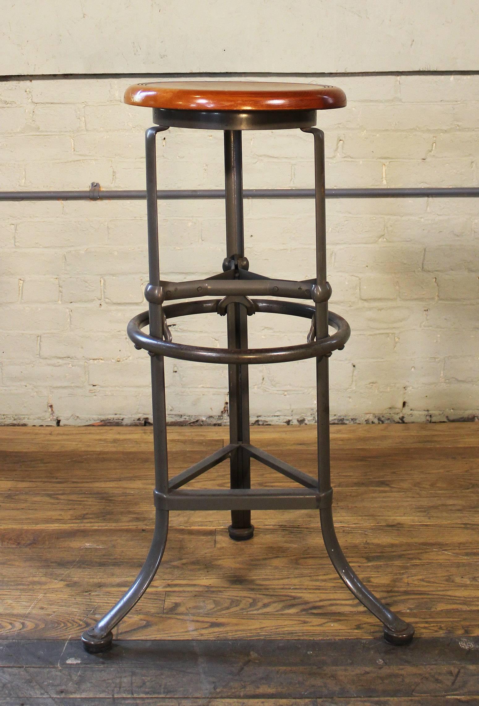 vintage industrial adjustable stool
