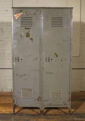 Vintage Pair of Lockers Distressed Set Oversized Steel Metal Storage Gym Sport