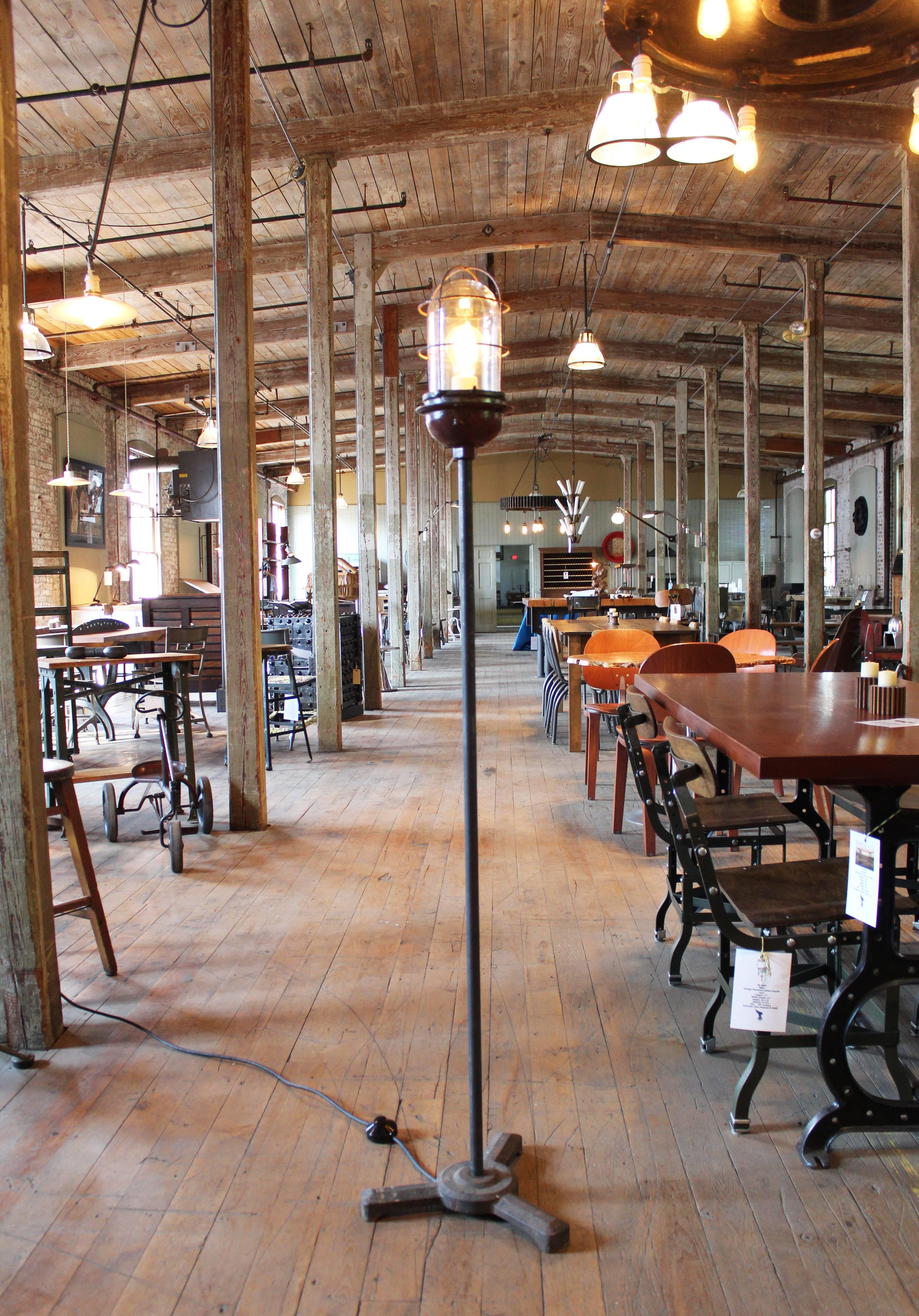 Vintage Industrial, Gothic, theater stage floor lamp, ghost light, made with an explosion proof bulb housing 6