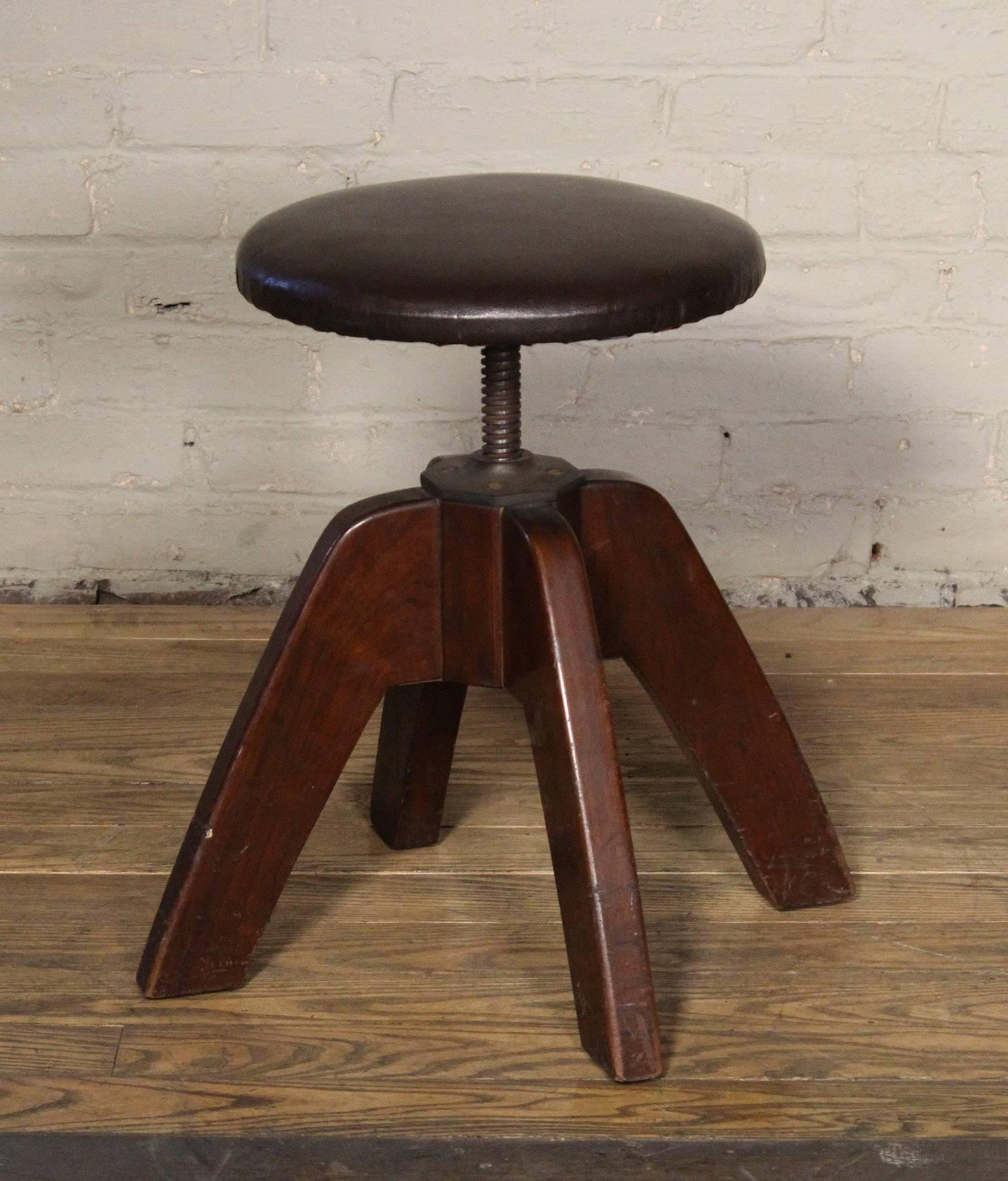 wood and steel stool