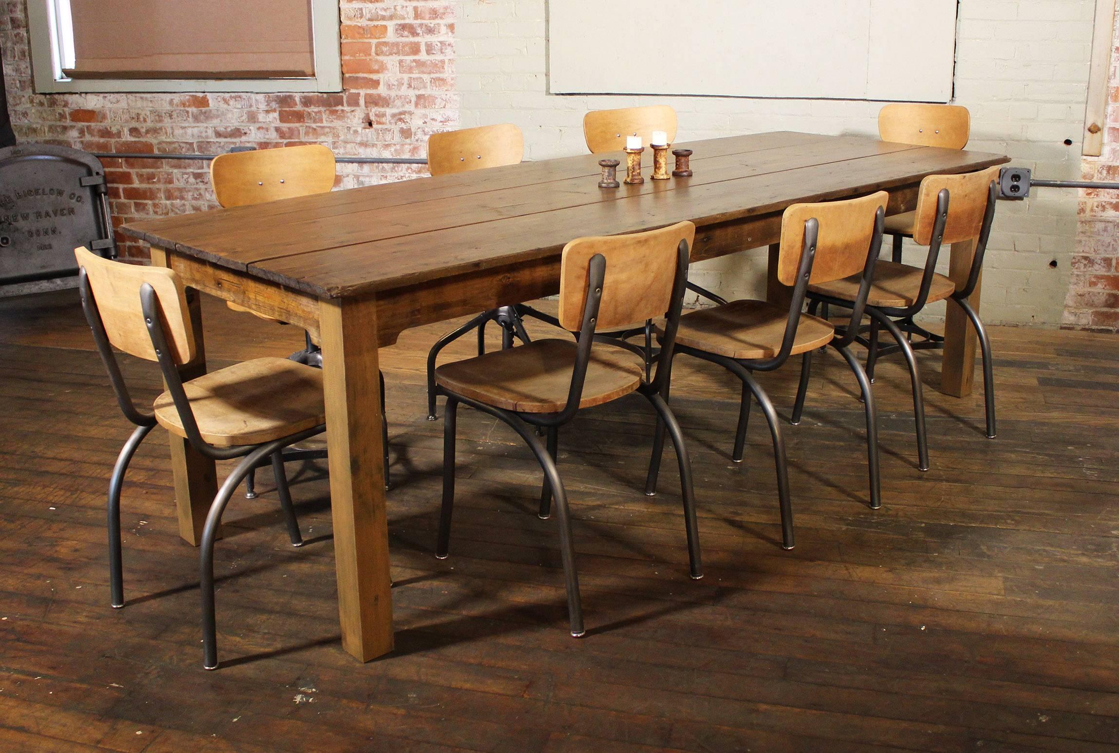 reclaimed wood harvest table