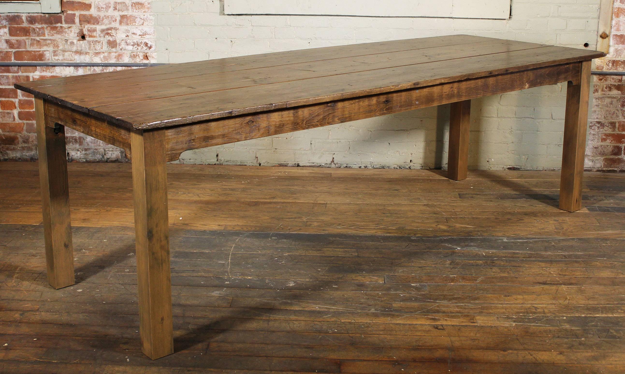 Farm Table - Reclaimed Wood Tobacco Sorting Dining Harvest Conference In Distressed Condition In Oakville, CT