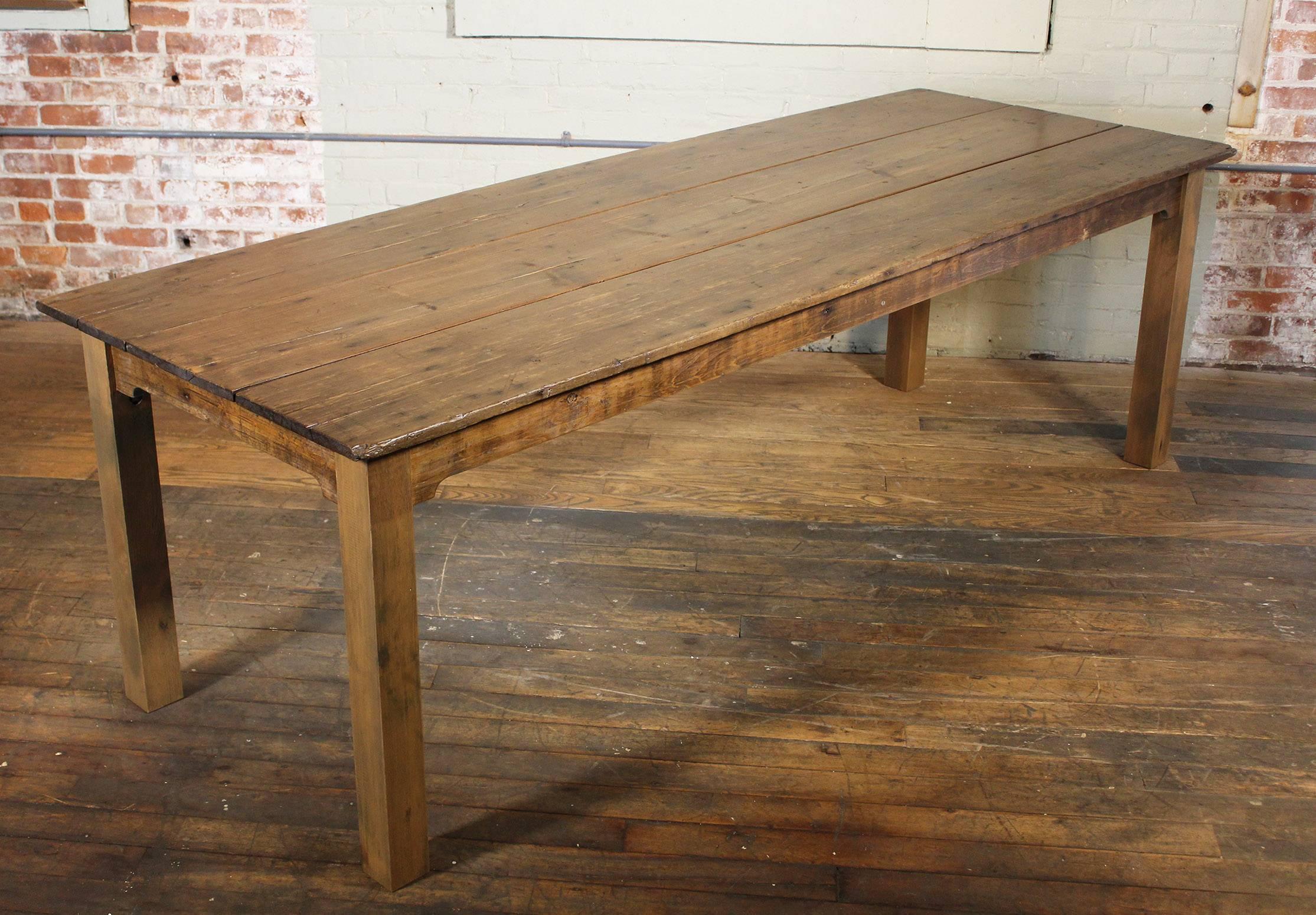 Contemporary Farm Table - Reclaimed Wood Tobacco Sorting Dining Harvest Conference