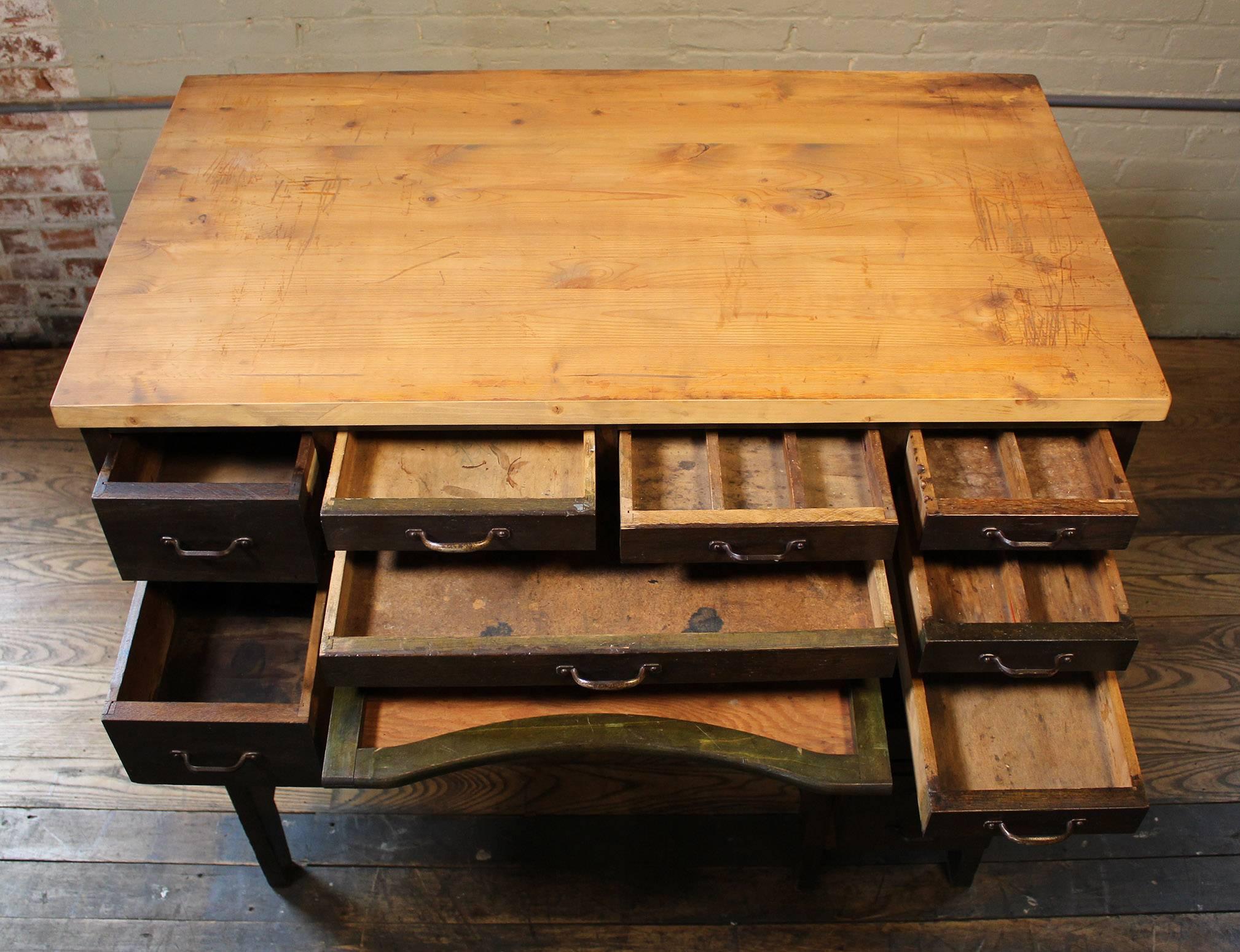 American Jewelers Workbench, Desk, Cabinet, Wooden Vintage Industrial Storage