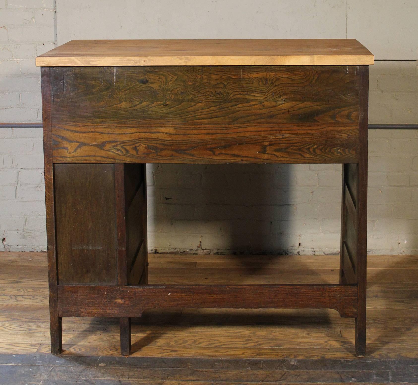 Jewelers Workbench, Desk, Cabinet, Wooden Vintage Industrial Storage In Good Condition In Oakville, CT