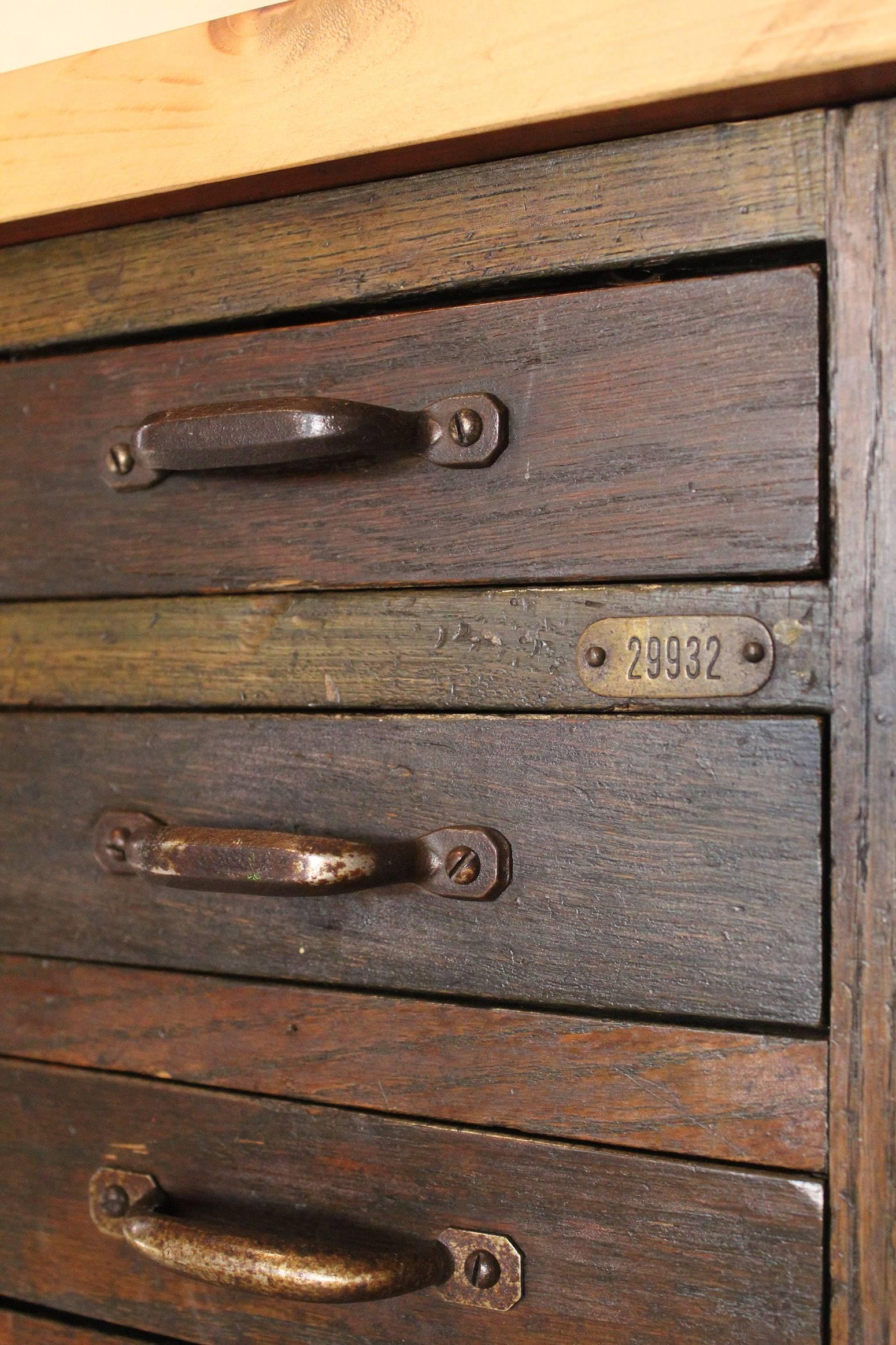 Metal Jewelers Workbench, Desk, Cabinet, Wooden Vintage Industrial Storage
