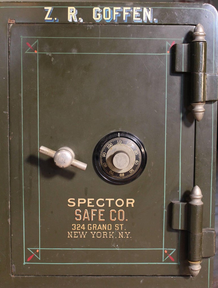 Antique Spector Safe on Wheels Painted and Pinstriped Steel at 1stDibs