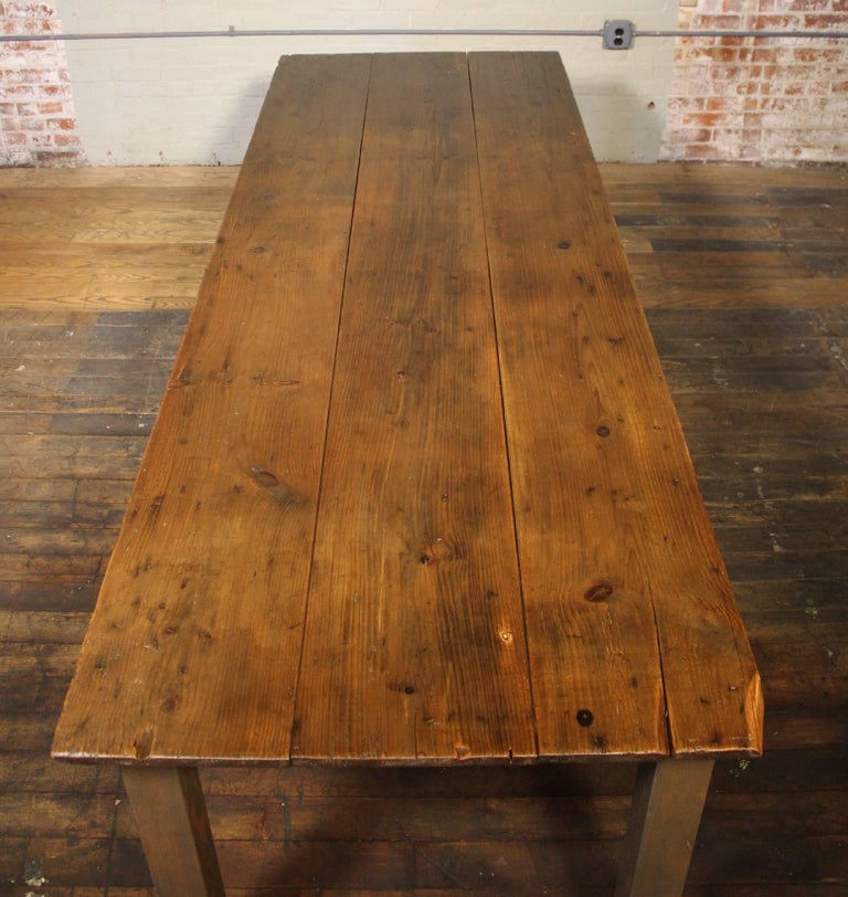 Farm Dining Table Reclaimed Tobacco Sorting Harvest Wood from Connecticut For Sale at 1stdibs