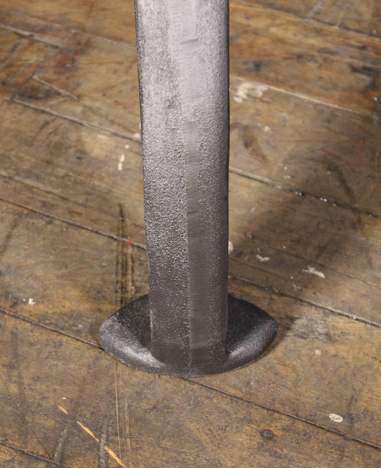 Steel Bespoke Walnut Desk with Cast Iron Legs Industrial Modern Work Custom Table For Sale