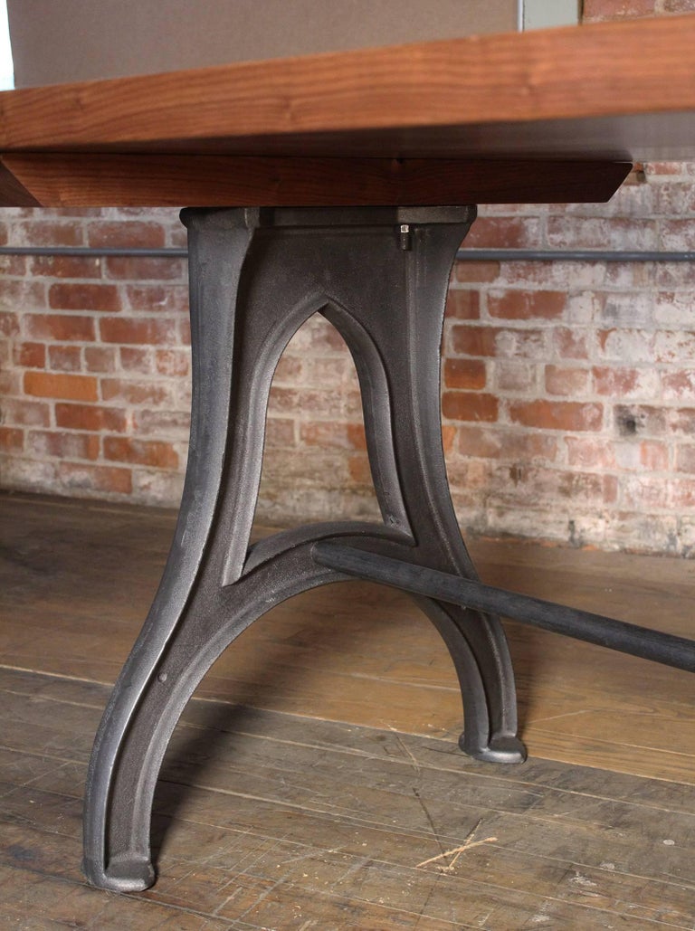 Bespoke Walnut Desk with Cast Iron Legs Industrial Modern Work Custom