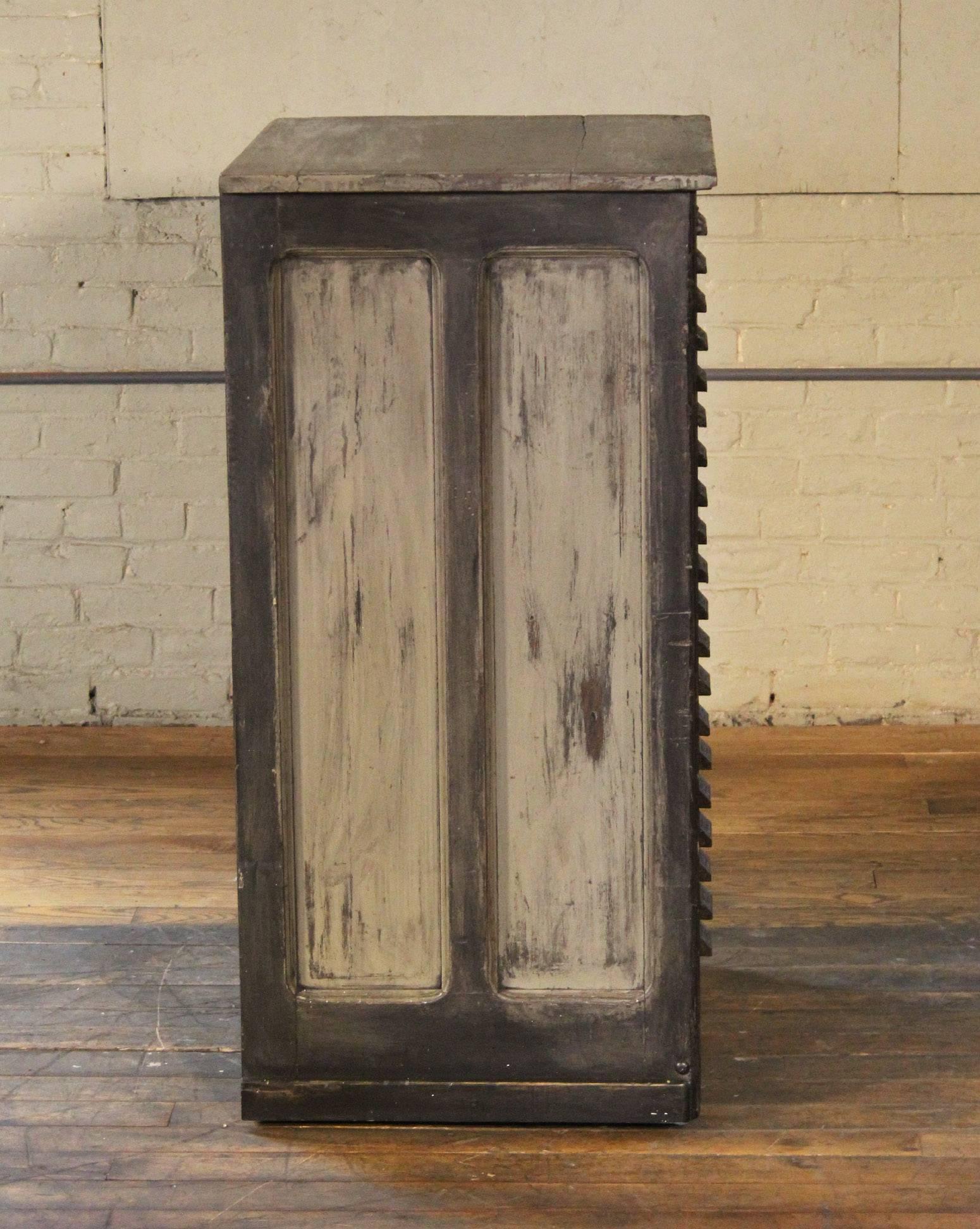 Vintage Hamilton Wooden Flat File Storage Cabinet Distressed Industrial In Distressed Condition In Oakville, CT