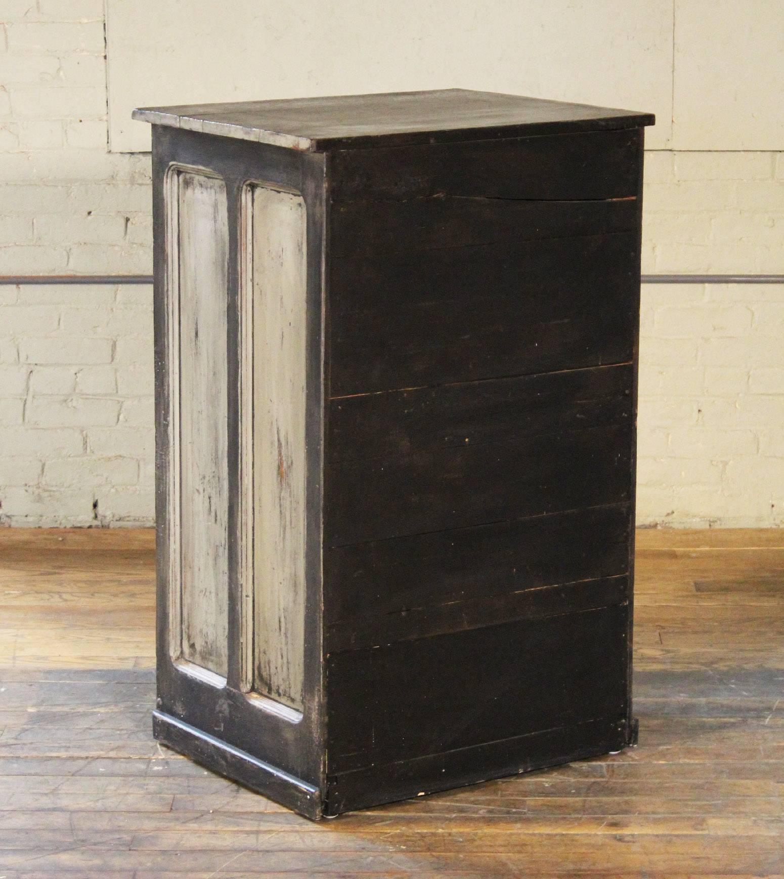 20th Century Vintage Hamilton Wooden Flat File Storage Cabinet Distressed Industrial