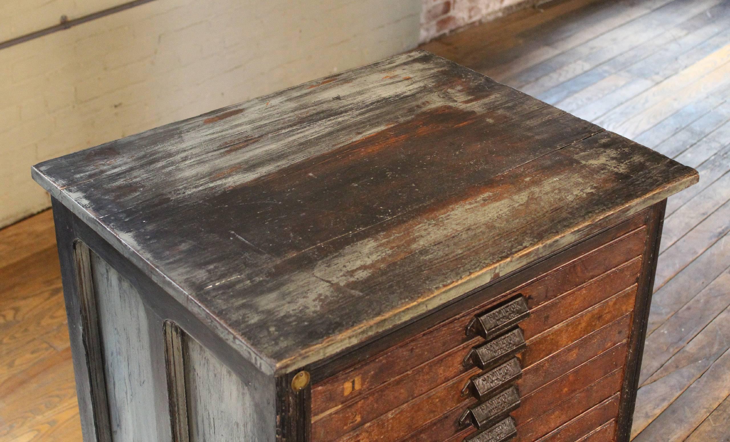 antique flat file cabinet