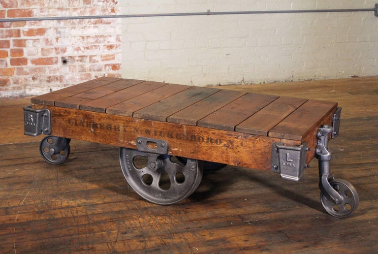 Vintage Industrial Rustic Wood and Cast Iron Factory ...