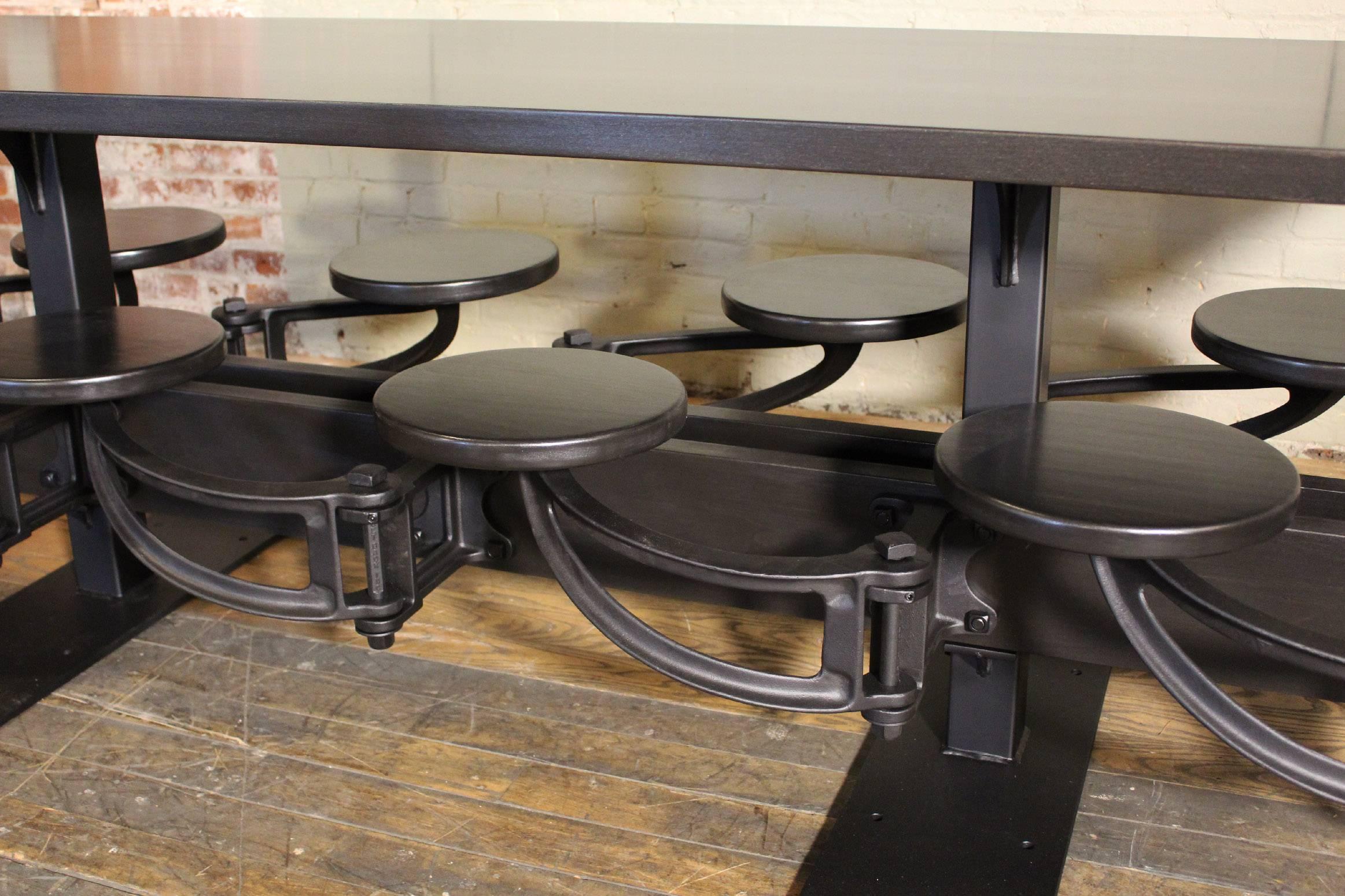 All Black Indoor / Outdoor Cafe Restaurant Table In Excellent Condition In Oakville, CT