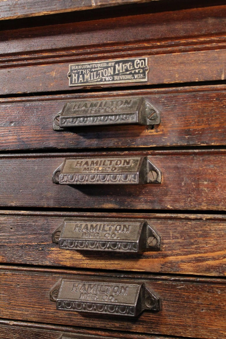 Vintage Wooden Flat File Storage by Hamilton at 1stDibs